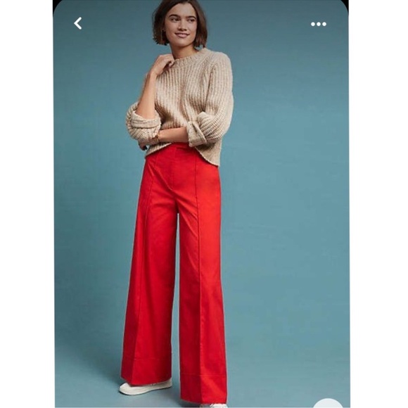 Anthropologie Pants - Anthropologie Red Wide Leg Pants